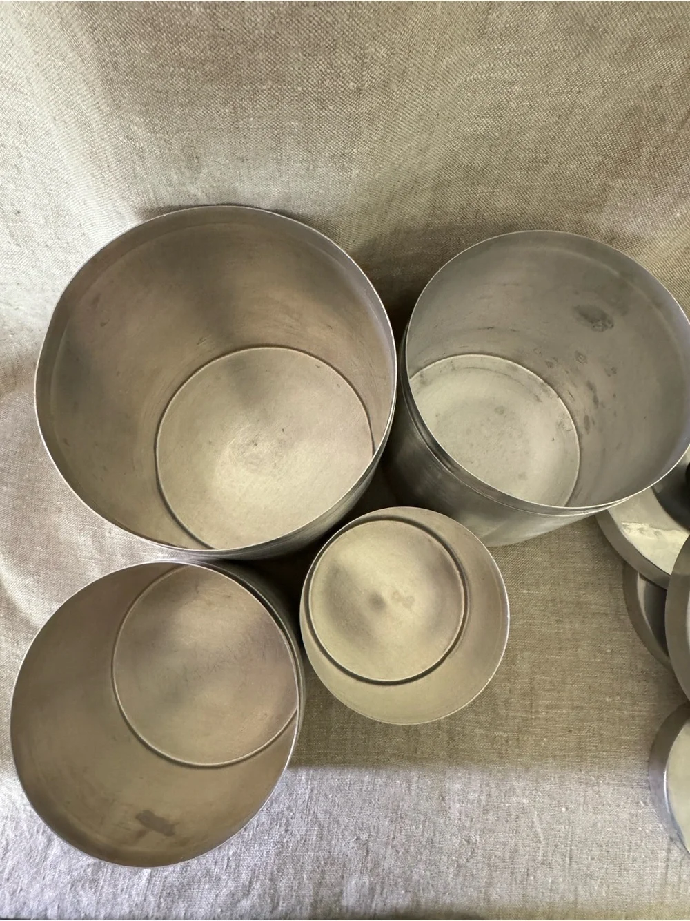 Vintage 1950s Spun Aluminum Nesting Canister Set